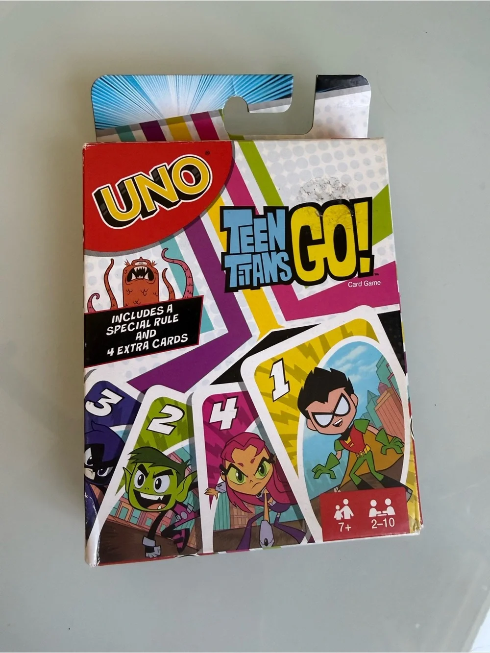 Mattel UNO Teen Titans GO! Card Game - Pink, Purple, Yellow, Blue
